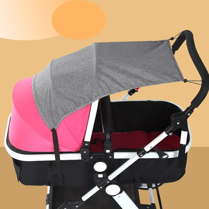 Accessoire d'été pour poussette - pare-soleil universel et pratique de couleur gris