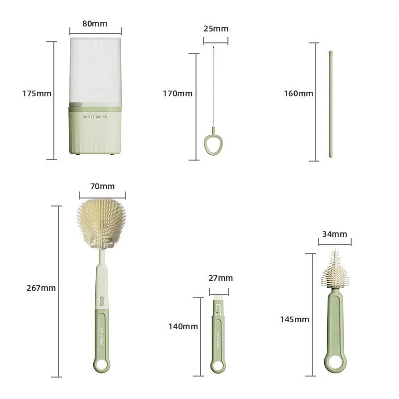 Accessoire de nettoyage pour bébé- brosse silicone et support pratique