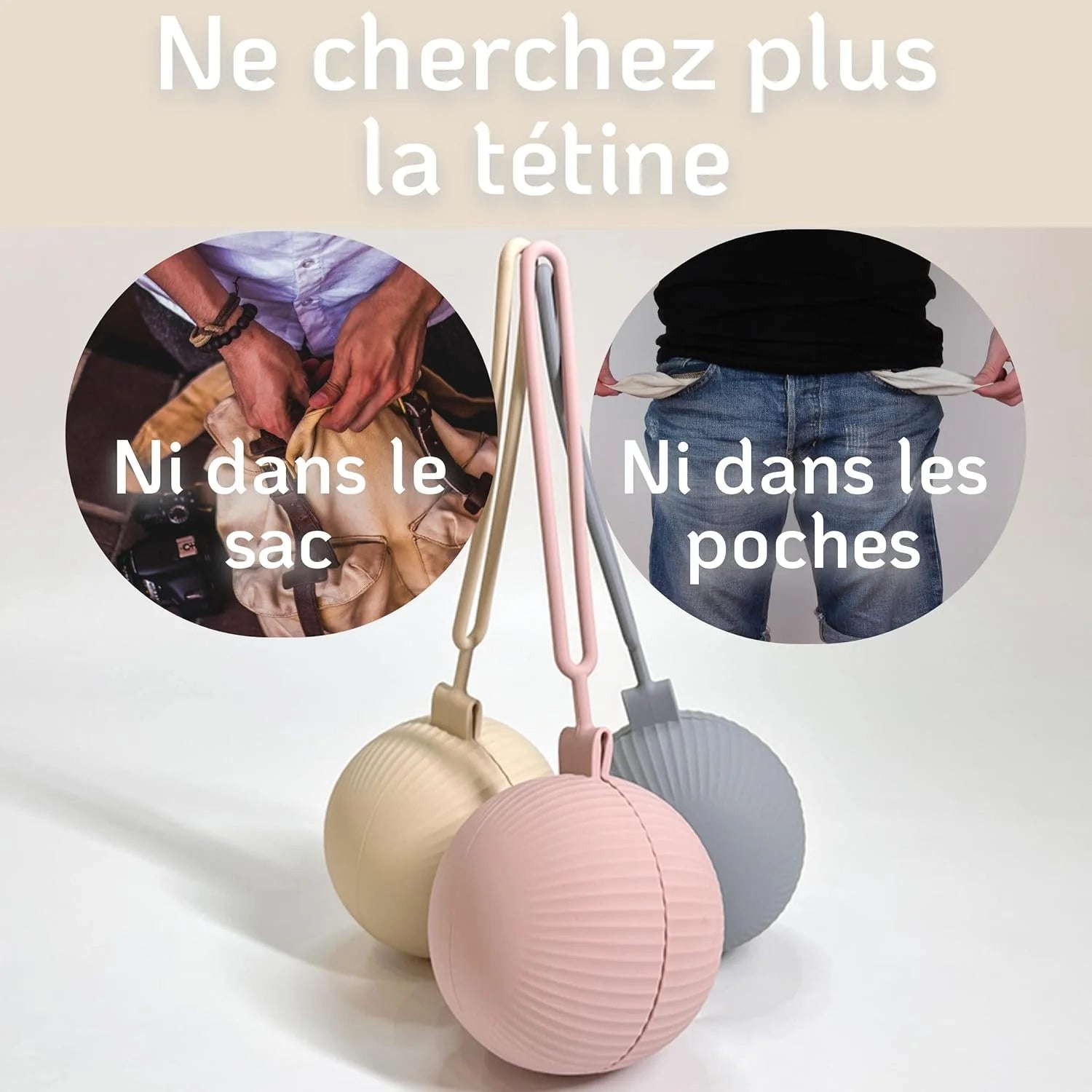 Détail du clip intégré pour accrocher la boîte à tétines