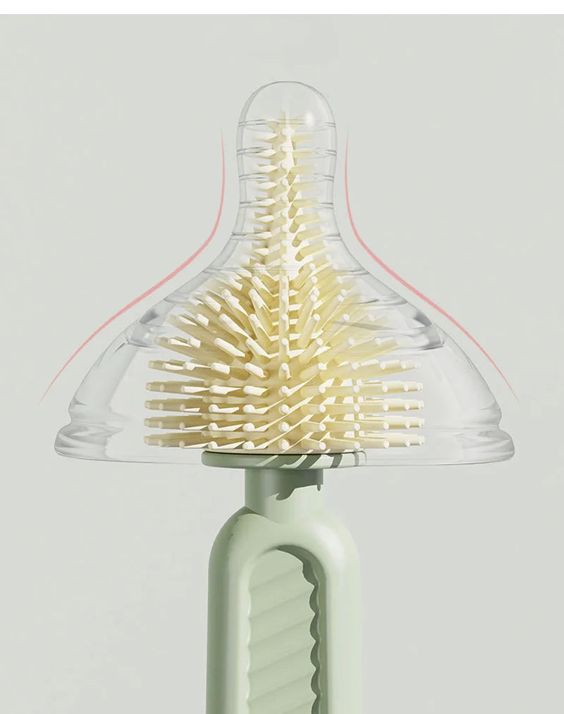 Brosse souple en silicone pour  biberons et tétines - sans rayure ni résidu