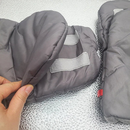 Gants gris pour poussette, accessoire  chaud pour l'hiver