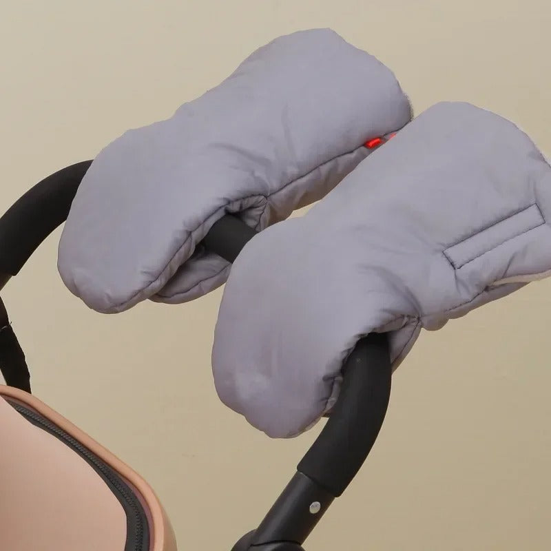 Gants gris pour poussette avec intérieur polaire