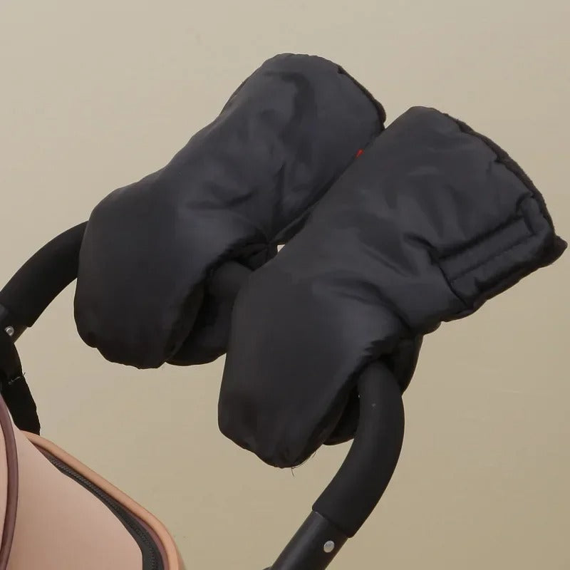 Gants noirs pour poussette avec intérieur polaire