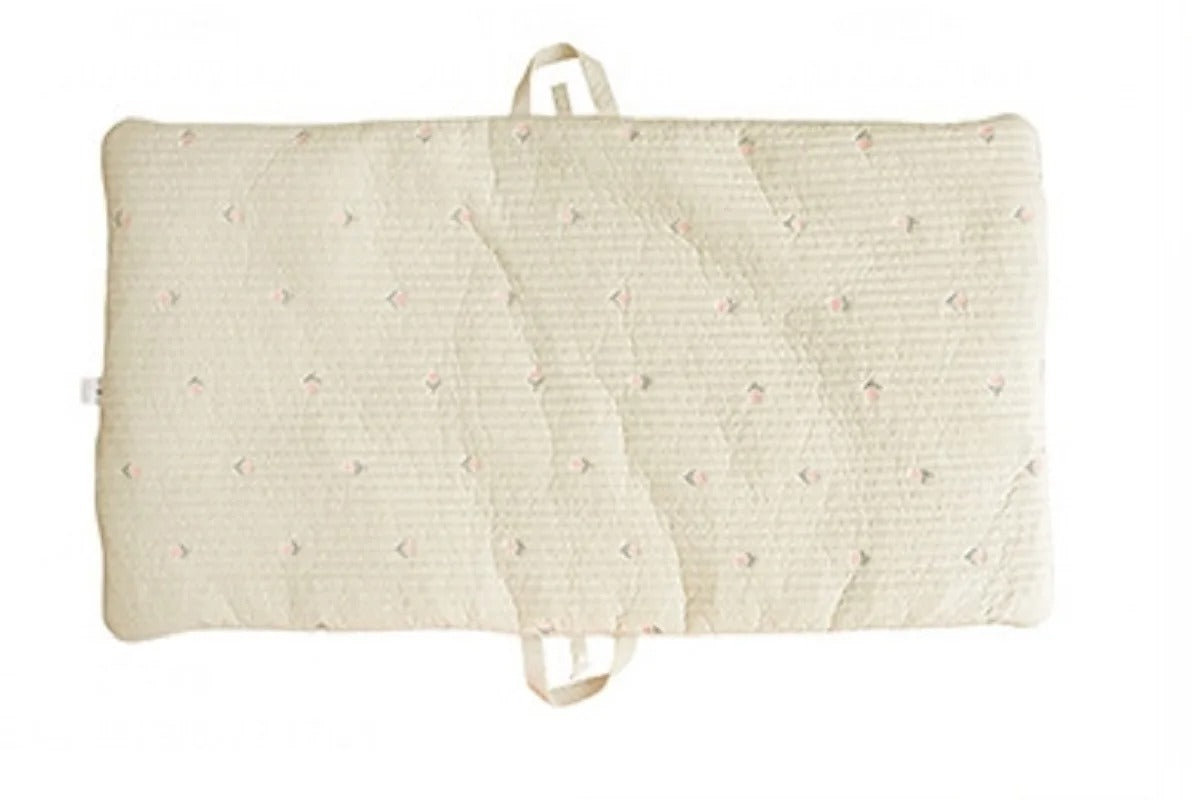 Matelas pliable bébé de voyage pour 
 la crĂšche motif tulipes