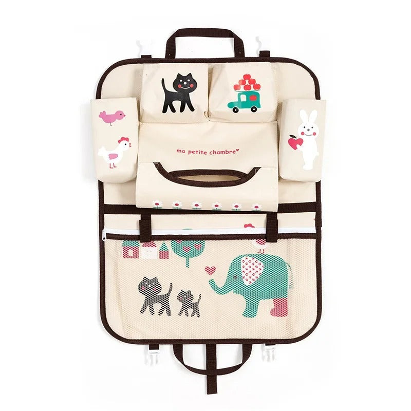 Organiseur de siège de voiture pour enfants rigolo et pratique sur le thème des animaux