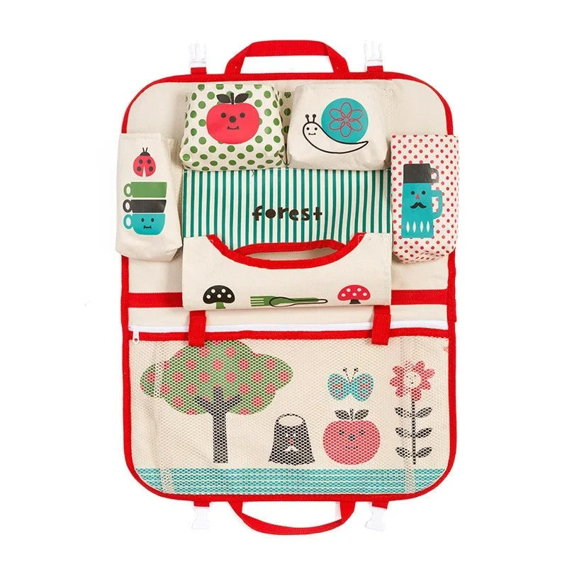 Organiseur de siège de voiture pour enfants rigolo et pratique sur le thème des fruits