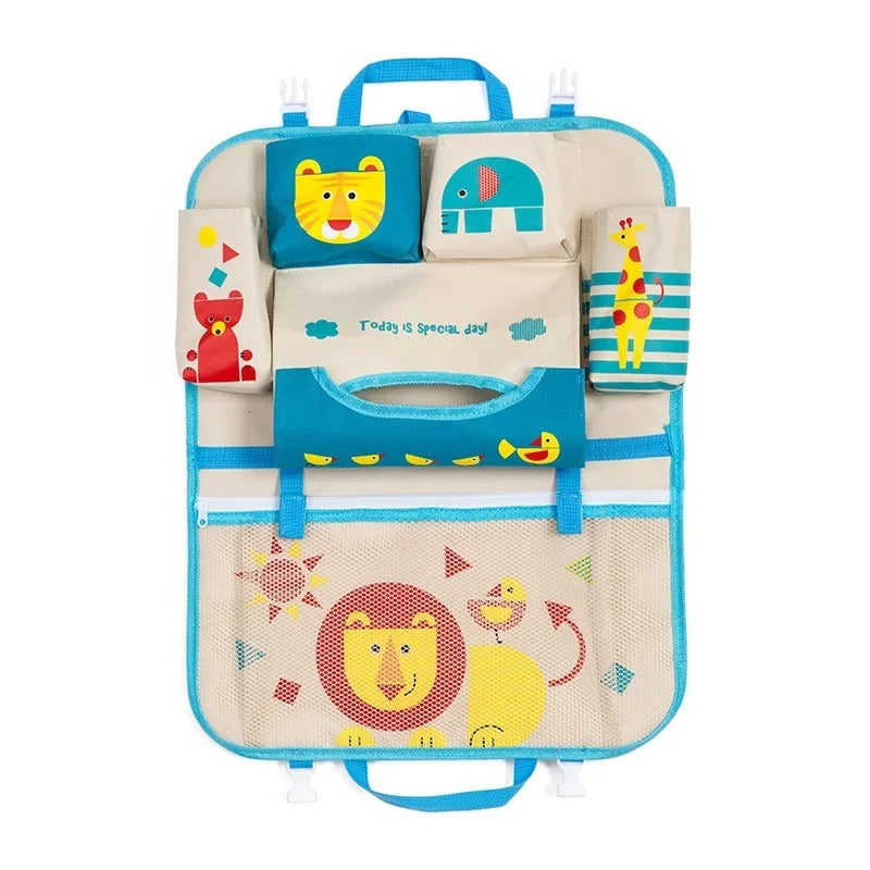 Organiseur de siège de voiture pour enfants rigolo et pratique sur le thème du lion