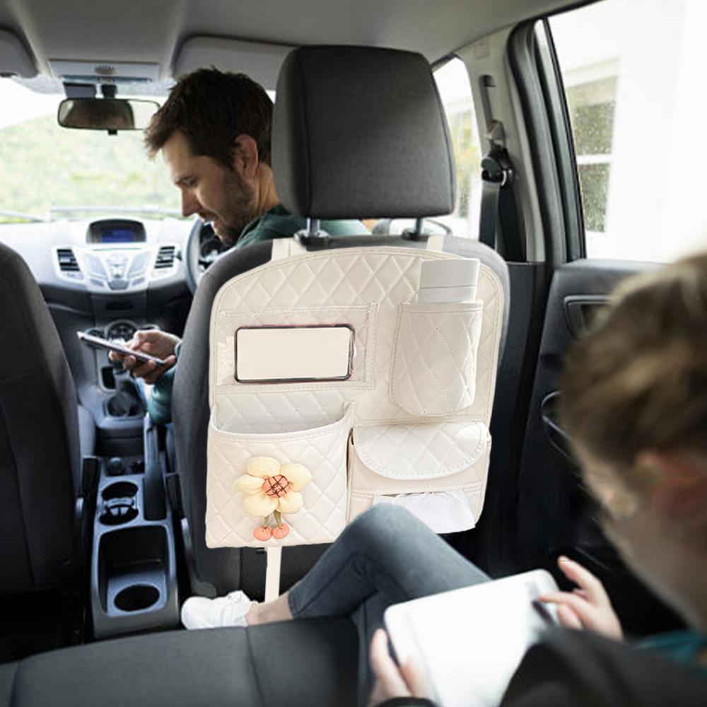 Organiseur de voiture pour enfant  pratique est équipé de multiples rangements et facile à installer