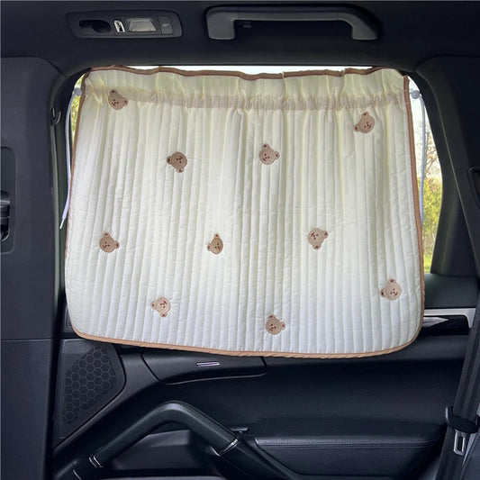 Pare-soleil coton pour voiture - protection anti-UV naturelle sur le thème de l'ours