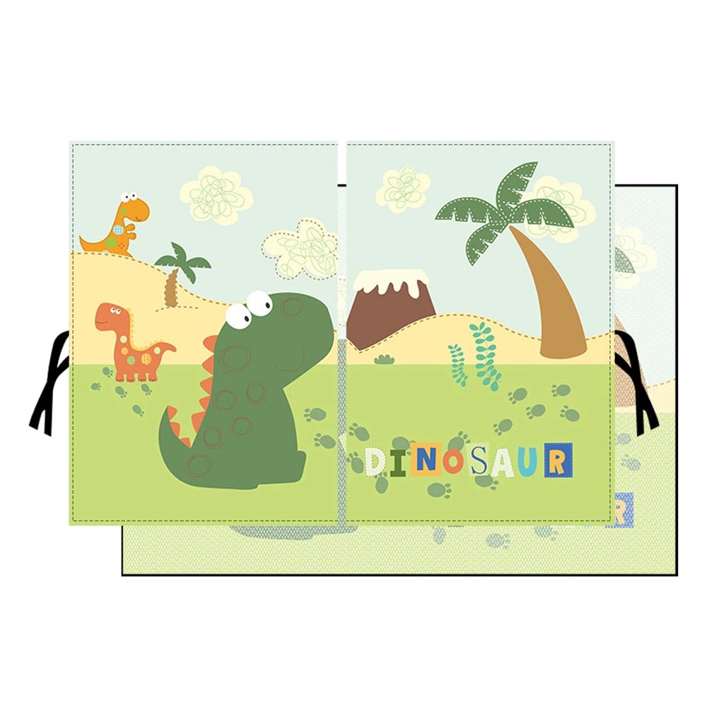 Pare-soleil magnĂ©tique pour bĂ©bĂ© fixĂ© Ă la fenĂȘtre de voiture avec pour thĂšme les dinosaures et de couleur vert