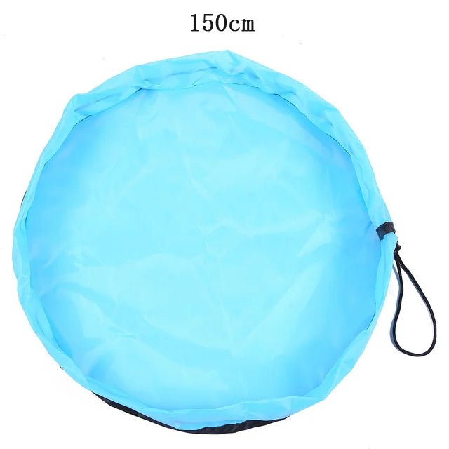 Sac à jouets de grande capacité, pliable  et pratique. Tapis de jeu 2 en 1 de couleur bleu ciel