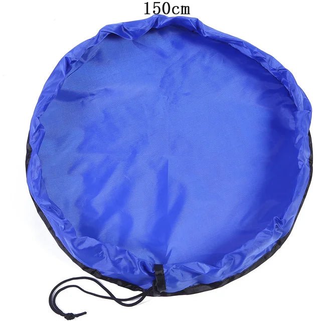 Sac à jouets de grande capacité, pliable  et pratique. Tapis de jeu 2 en 1 de couleur bleu foncé