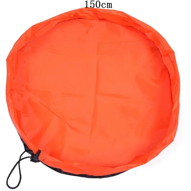 Sac à jouets de grande capacité, pliable  et pratique. Tapis de jeu 2 en 1 de couleur orange