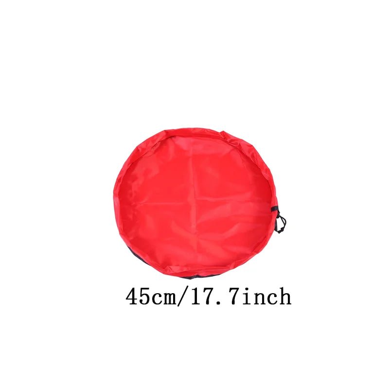 Sac à jouets de plus petite capacité  mais tout aussi pliable et pratique. Tapis de jeu 2 en 1 de couleur rouge