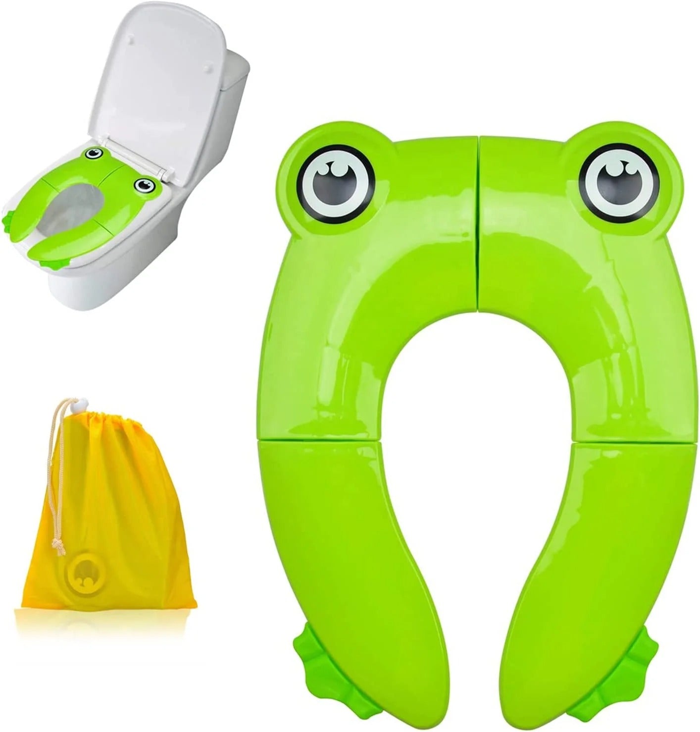 Réducteur de toilettes en situation d'apprentissage de la propreté grenouille verte