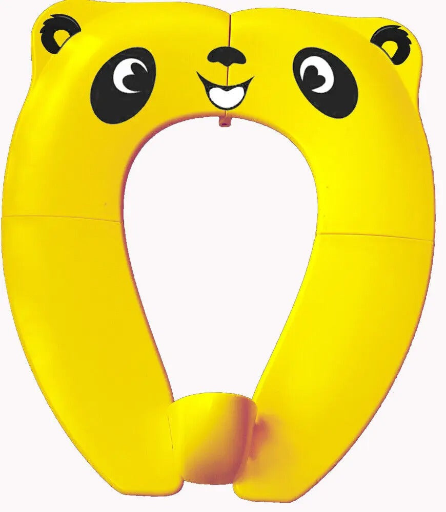 Réducteur de toilettes en situation d'apprentissage de la propreté ours  jaune