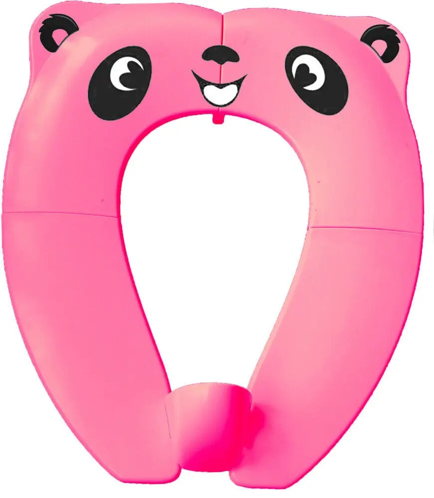 Réducteur de toilettes en situation d'apprentissage de la propreté ours  rose