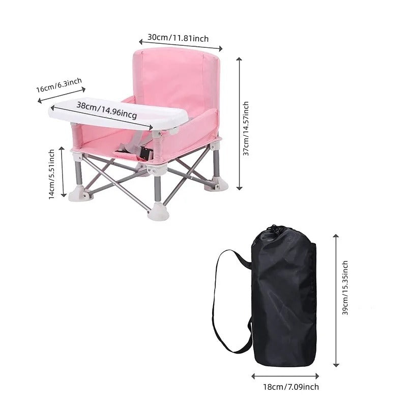 Rehausseur pliant et transportable. Une chaise pliable idéale pour les repas de bébé. Très pratique pour l'intérieur, l'extérieur et les voyages. Est équipé de  son sac de transport