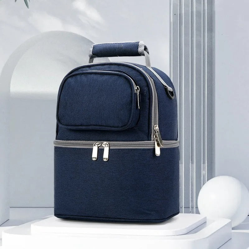 Sac à dos isotherme pour biberons, repas et goûters couleur bleu
