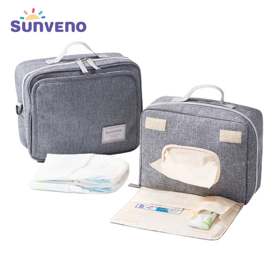 Sac à langer bébé et sac à couches avec compartiment  lingette