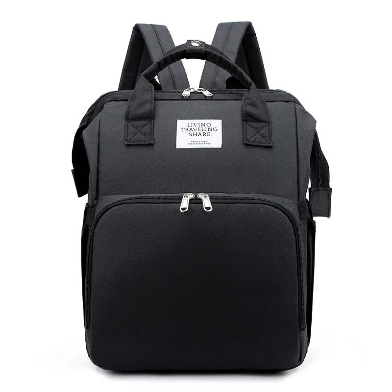 Sac Ă  langer noir Big Back Pack, ouvert en mode berceau