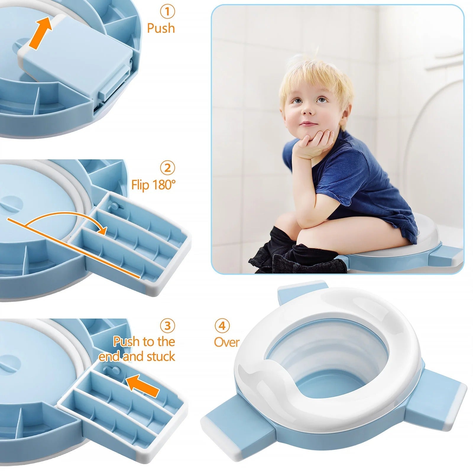 Réducteur de wc pliable antidérapant pour bébé et enfant