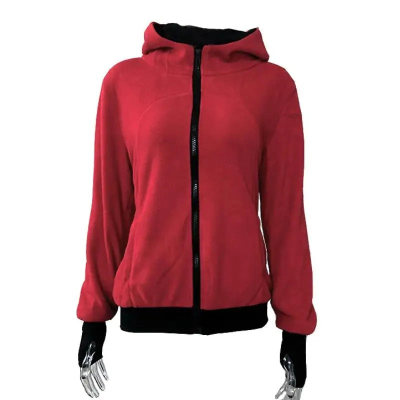 Pull kangourou maman avec ouverture pour bébé couleur rouge
