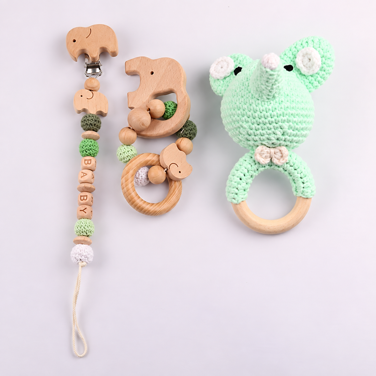 Anneaux de dentition en bois pour bébé et jouets d’éveil 