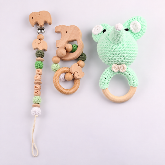 Anneaux de dentition en bois pour bébé et jouets d’éveil 