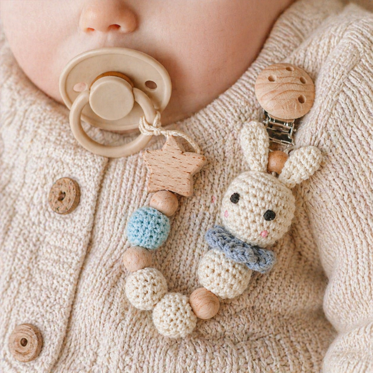 Attache sucette crochet mignon - BabySafe