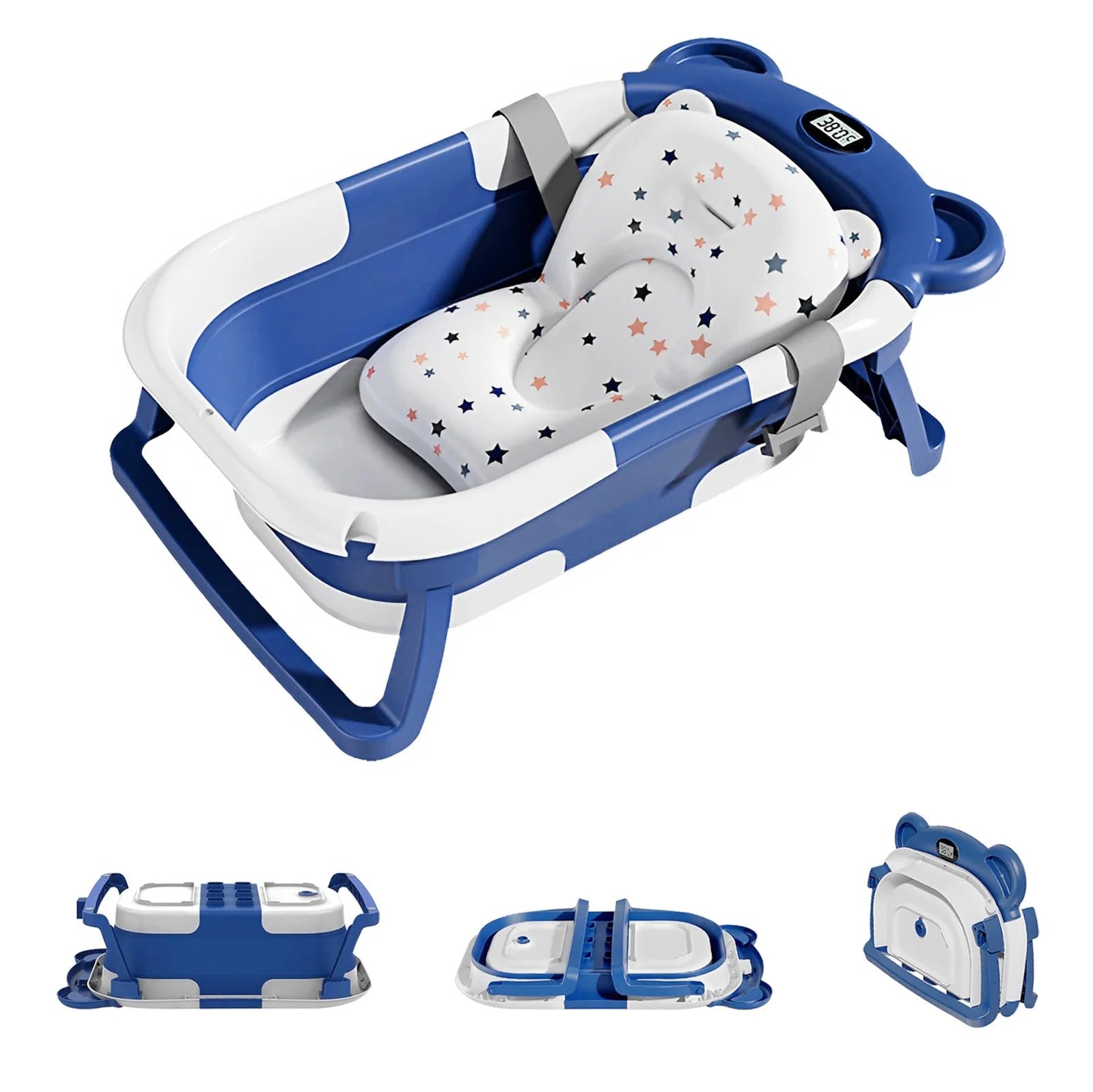 Baignoire bébé pliable - design compact et gain de place idéal pour  les petits espaces de couleur bleue