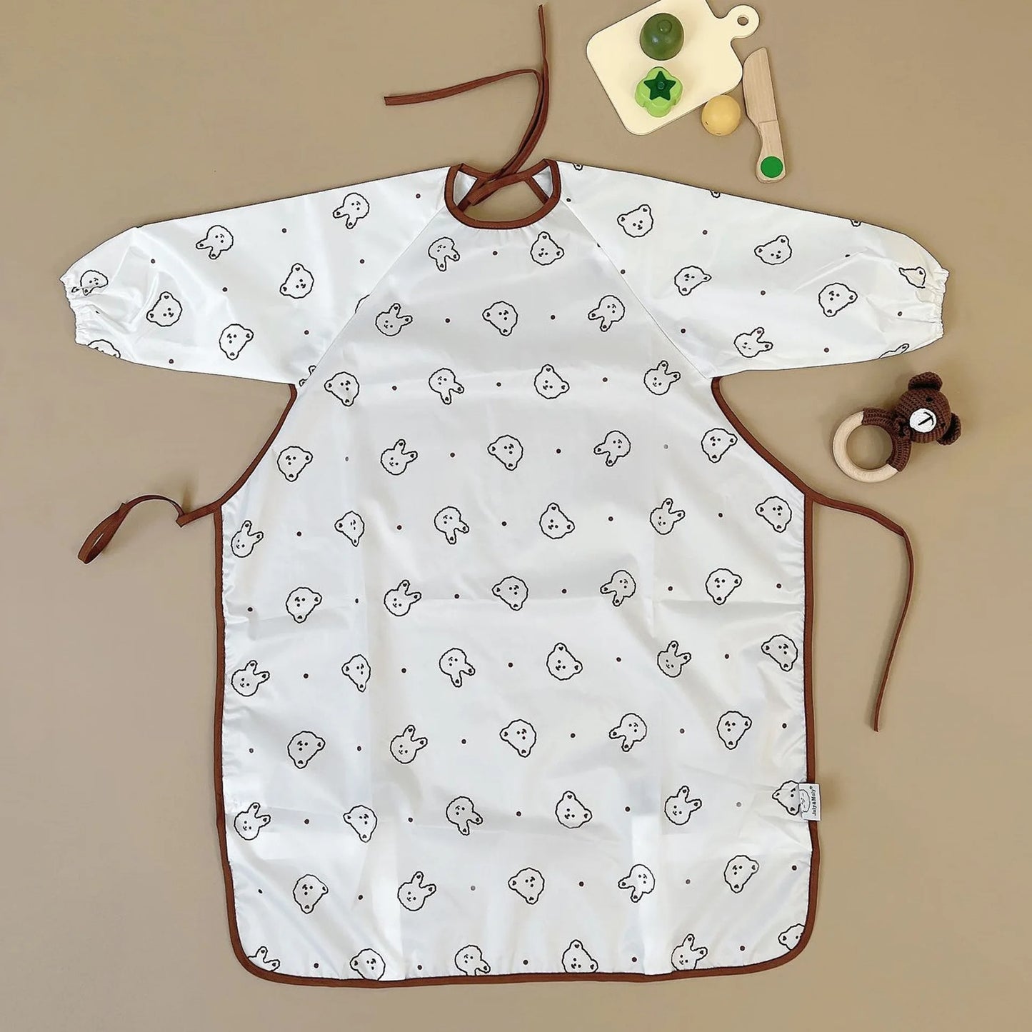 Bavoir imperméable bébé motif Lapin Jasmin, sans poche, facile à nettoyer