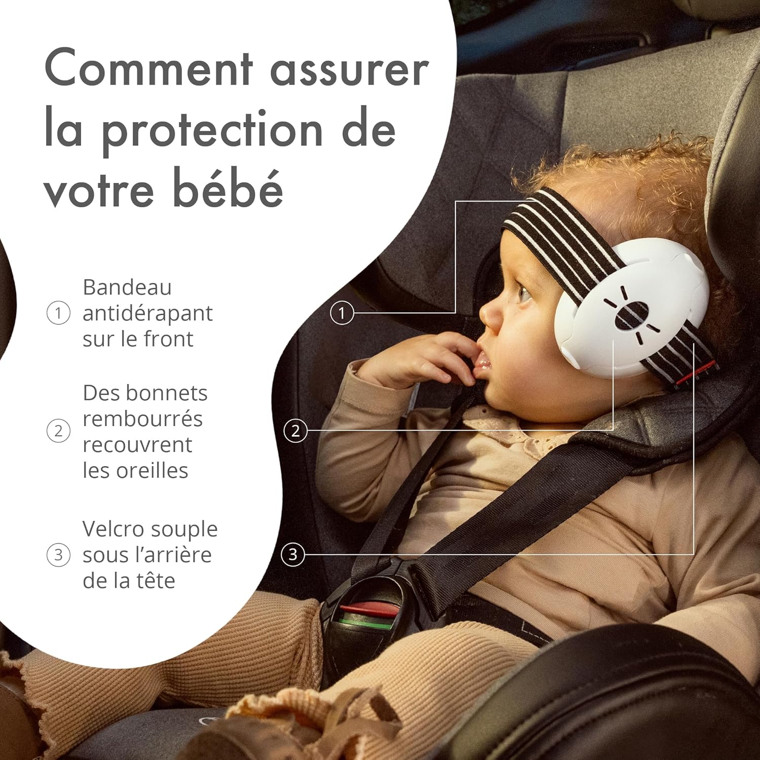 Coussinet doux du casque anti-bruit pour bébé, design, ergonomique et  confort optimal
