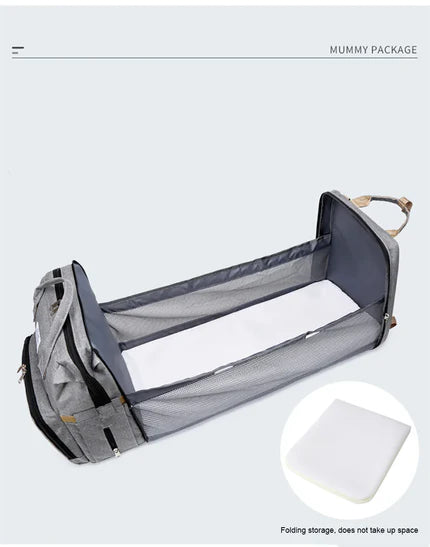 Version grise du Big Back Pack avec landau intégré visible