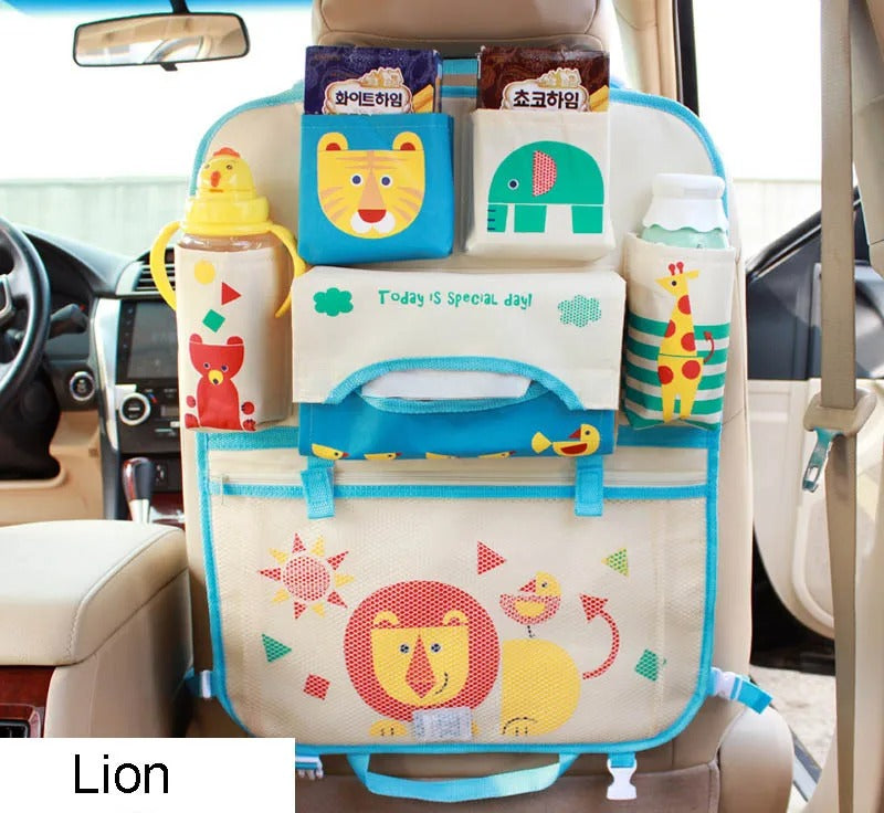 Organisateur voiture avec porte-gobelet et rangement biberon pour enfant