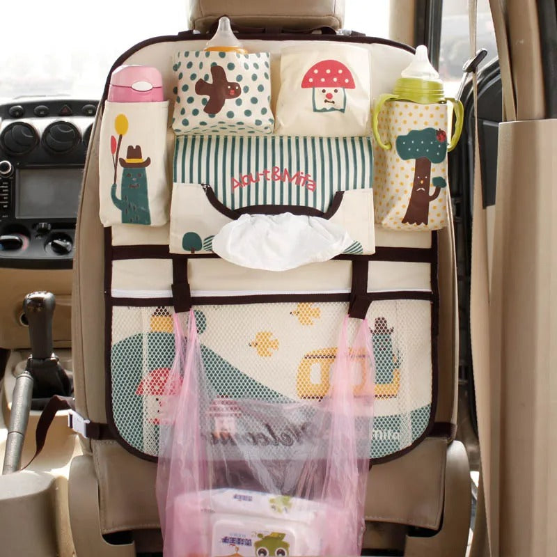 Rangement voiture pour jouets d’enfant accroché au siège arrière