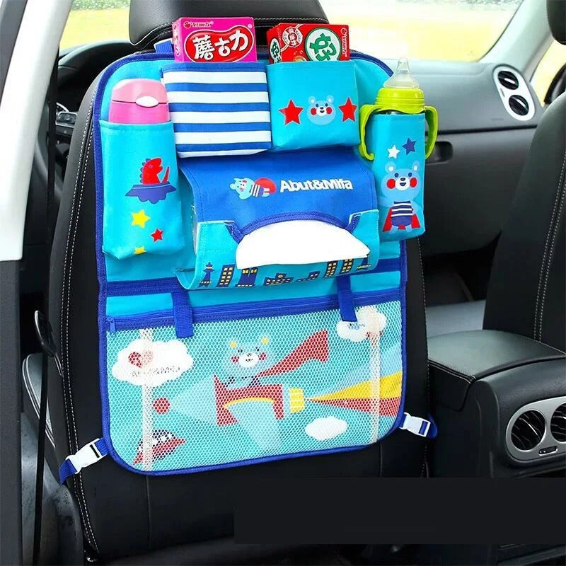 Organisateur de voiture multi-poches pour siège arrière avec rangement jouets et accessoires