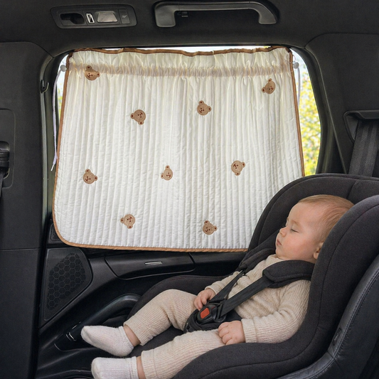 Pare-Soleil Coton Brodé en Rideau - BabyProtect