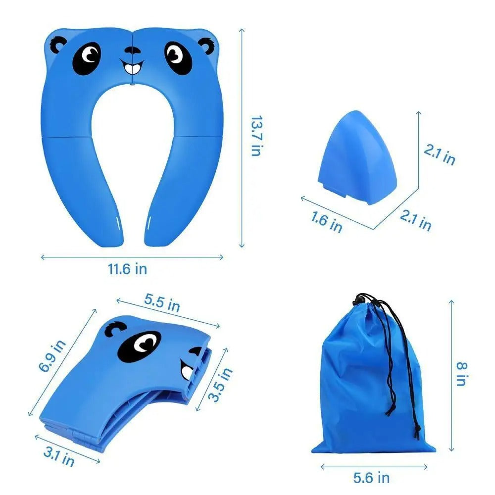 Réducteur de toilettes replié pour le transport avec son sac