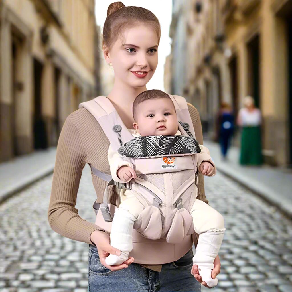 Porte Bébé - BreathBabyBag™ - Rose Maille - Mon bébé baroudeur