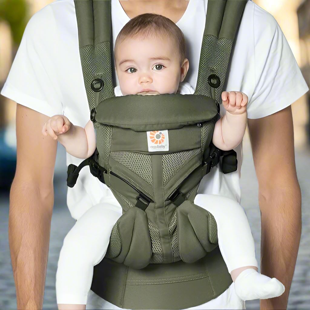 Porte Bébé - BreathBabyBag™ - Vert Olive - Mon bébé baroudeur