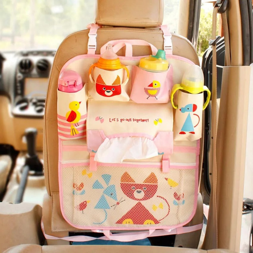 Rangement voiture pour jouets d’enfant accroché au siège arrière