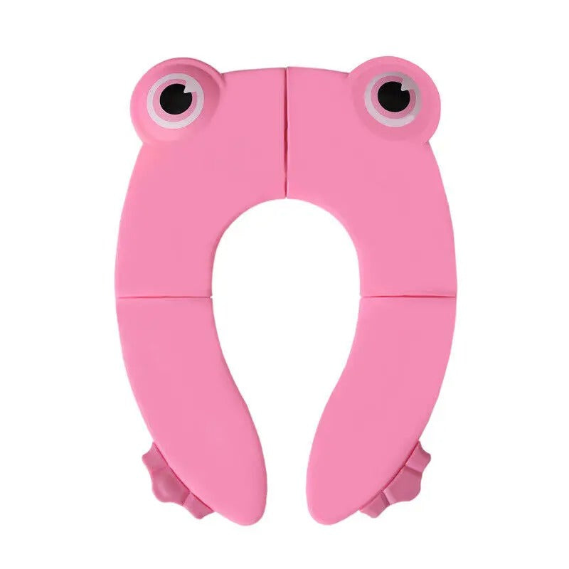 Réducteur de toilettes en situation d'apprentissage de la propreté grenouille rose