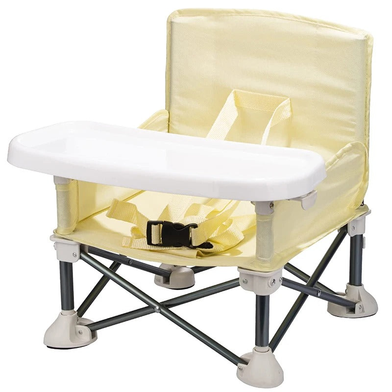 Rehausseur pliant et transportable. Une chaise pliable idéale pour les repas de bébé. Très pratique pour l'intérieur, l'extérieur et les voyages. Couleur jaune