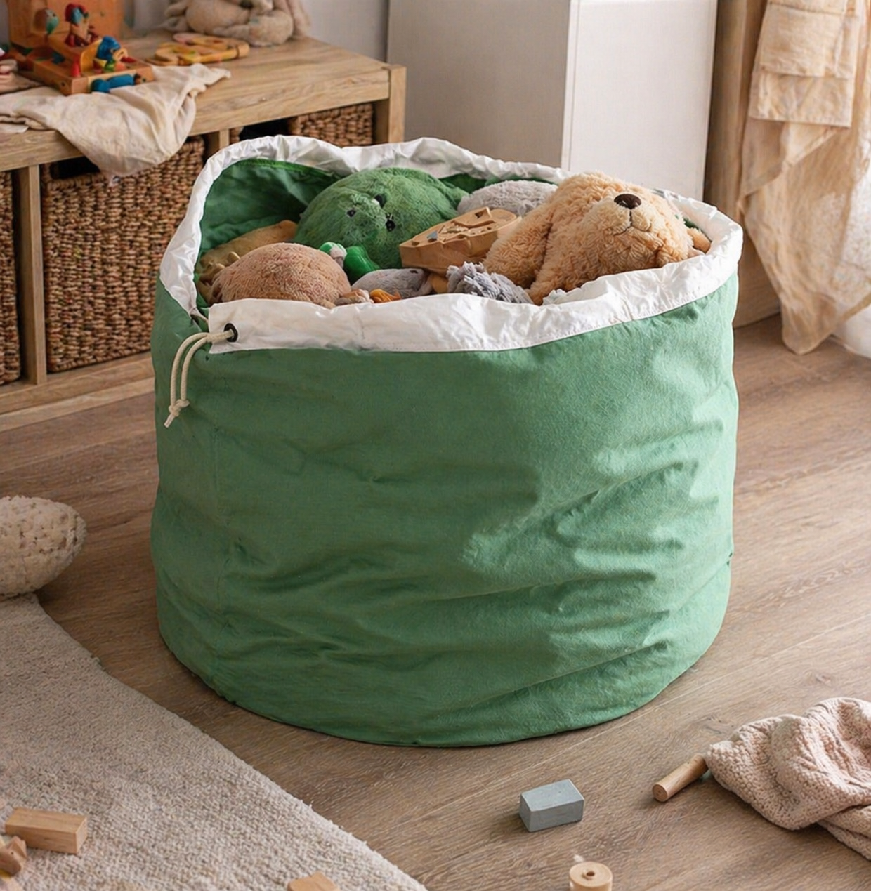 Grand Sac de Rangement pour Jouets - Pliable et à Cordon de Serrage