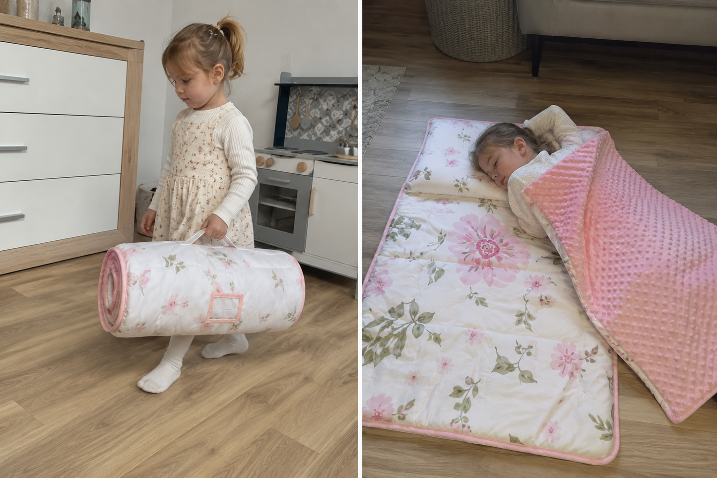 Tapis de Sieste pour Tout-Petits avec Oreiller - Confort et Praticité pour les Siestes à la Maison ou en  Déplacement